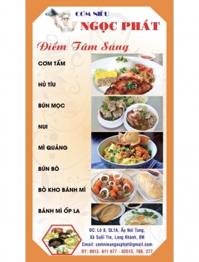 MENU ĐIỂM TÂM SÁNG
